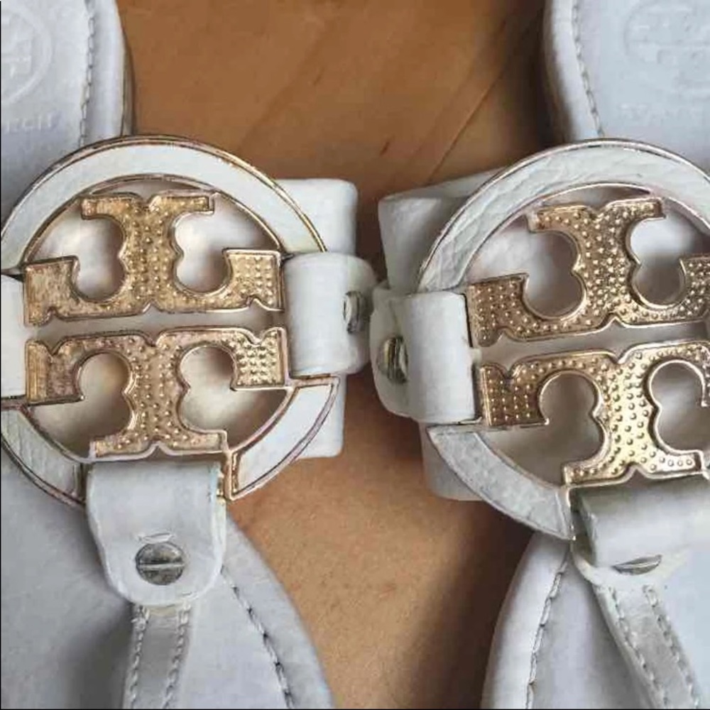 SOLD!!! Tory Burch White and Gold Sandals